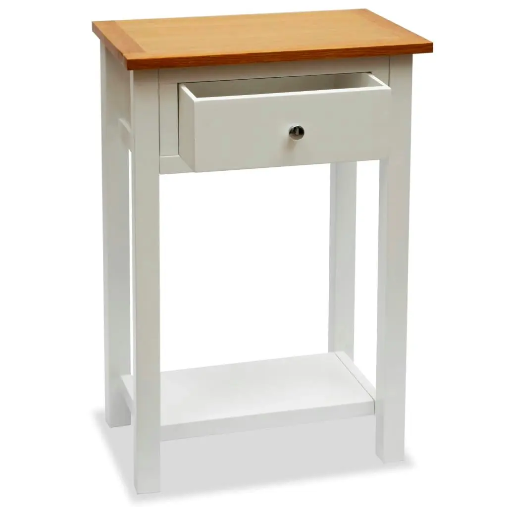 End Table 50x32x75 cm Solid Oak Wood 247048