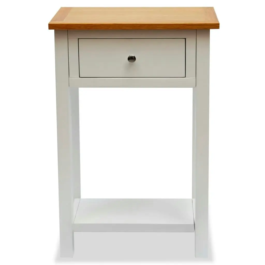 End Table 50x32x75 cm Solid Oak Wood 247048