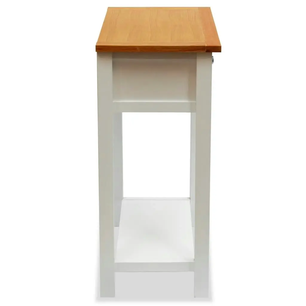 End Table 50x32x75 cm Solid Oak Wood 247048