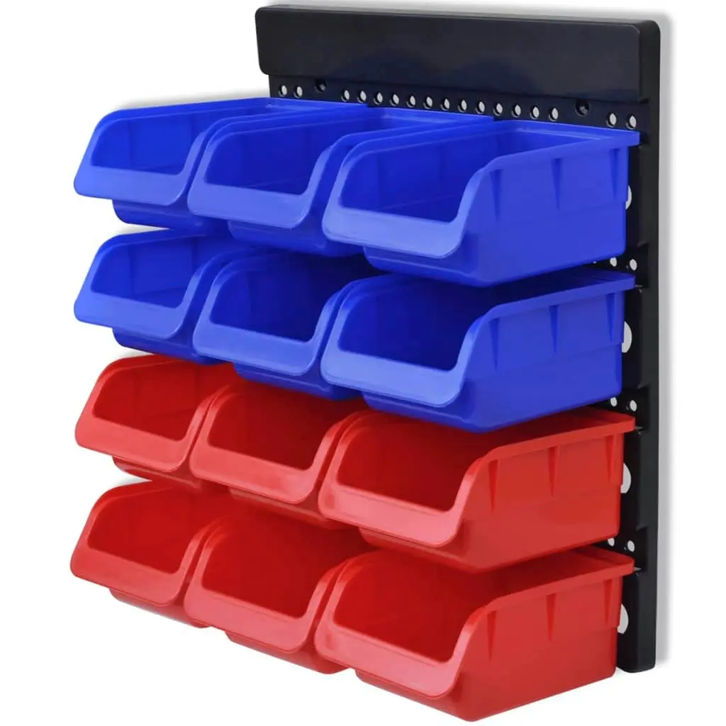 2 pcs Blue & Red Wall Mounted Garage Tool Organiser 141401