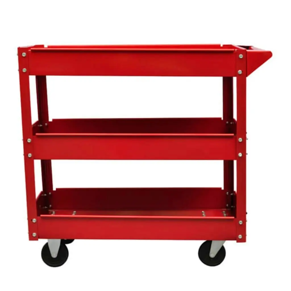 2 x Workshop Tool Trolley 100 kg 3 Shelves 140157