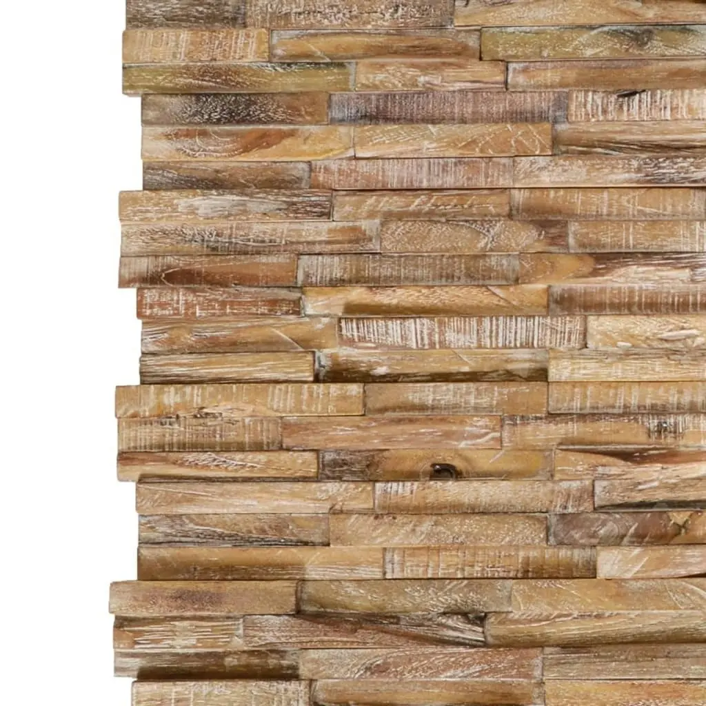 3D Wall Cladding Panels 10 pcs 1.01 mÂ² Solid Teak Wood 326177