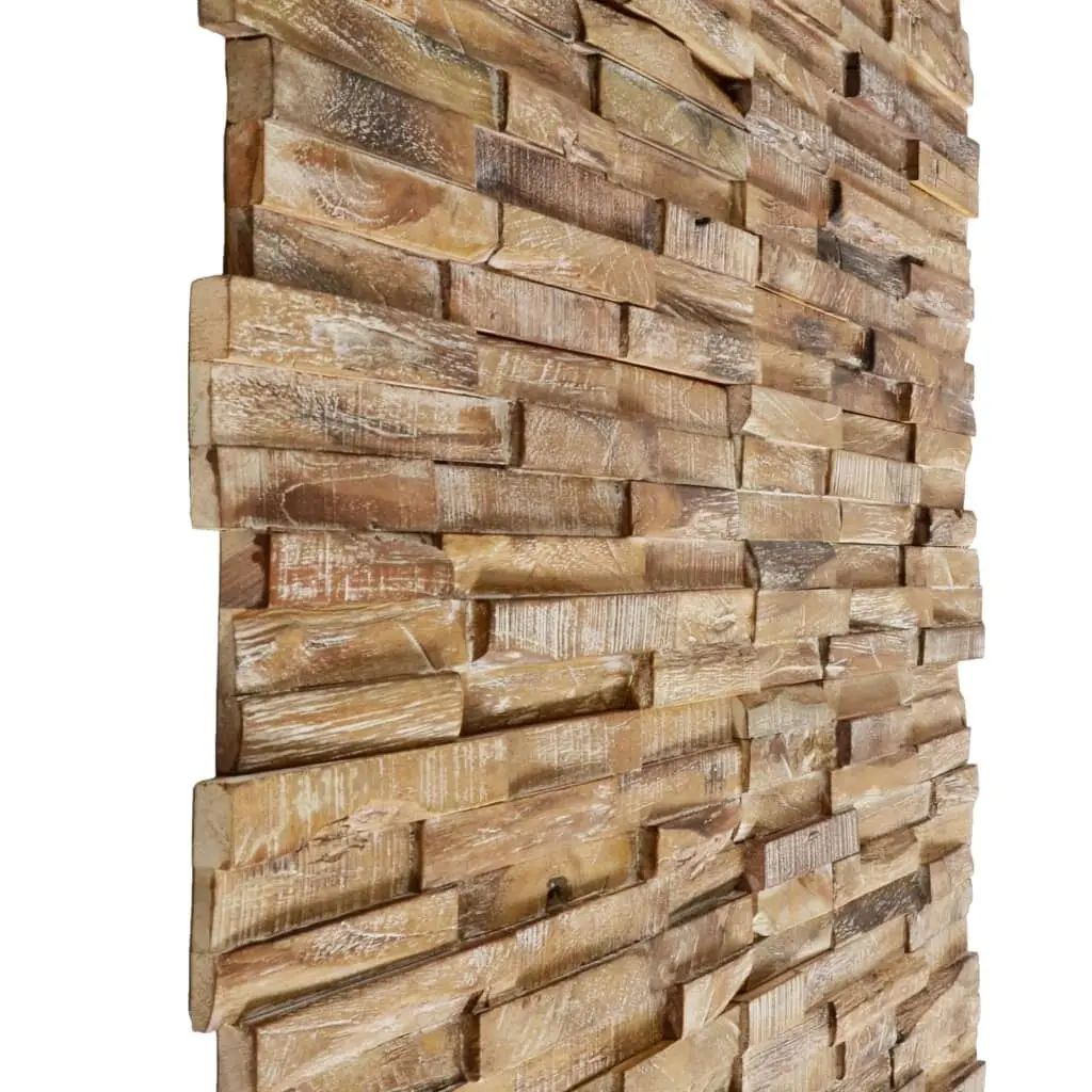 3D Wall Cladding Panels 10 pcs 1.01 mÂ² Solid Teak Wood 326177