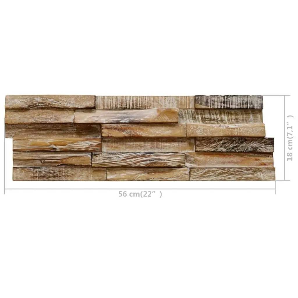 3D Wall Cladding Panels 10 pcs 1.01 mÂ² Solid Teak Wood 326177