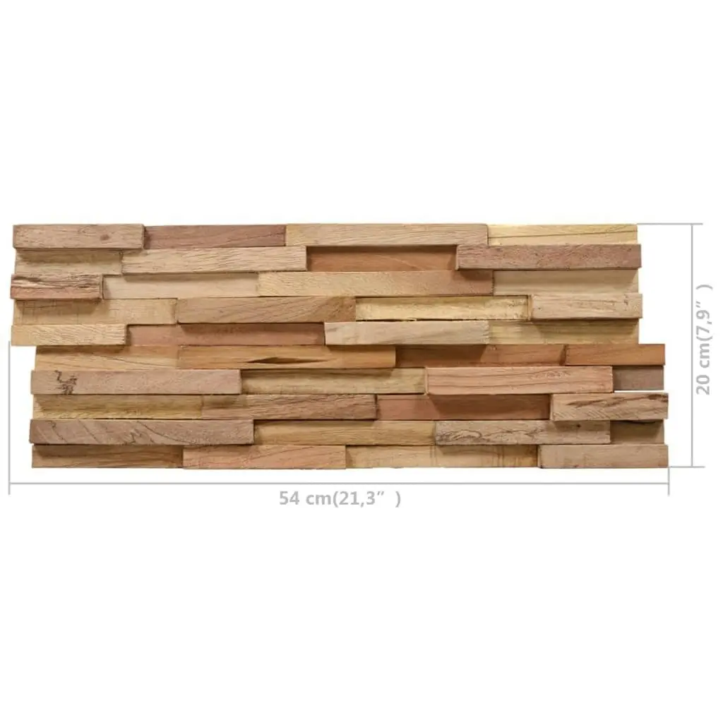 3D Wall Cladding Panels 10 pcs 1.08 mÂ² Solid Teak Wood 326178