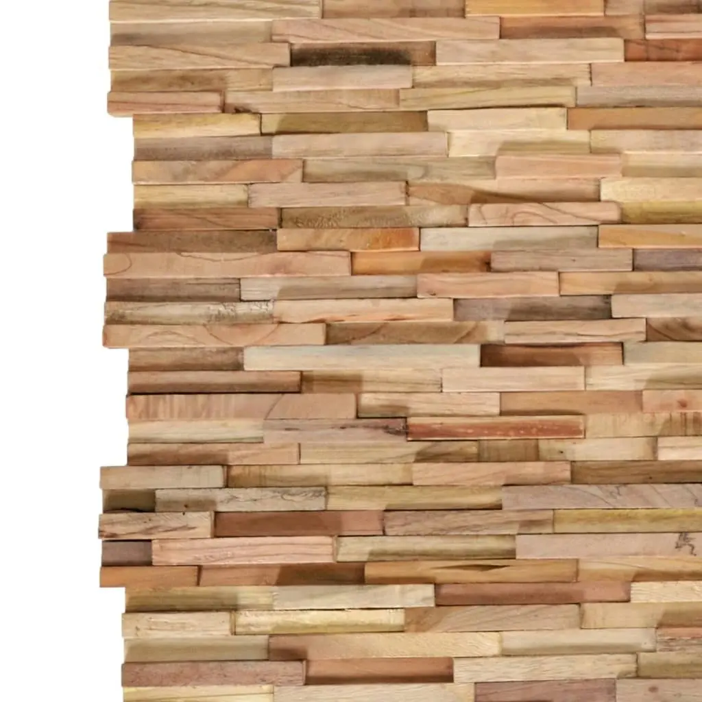 3D Wall Cladding Panels 10 pcs 1.08 mÂ² Solid Teak Wood 326178