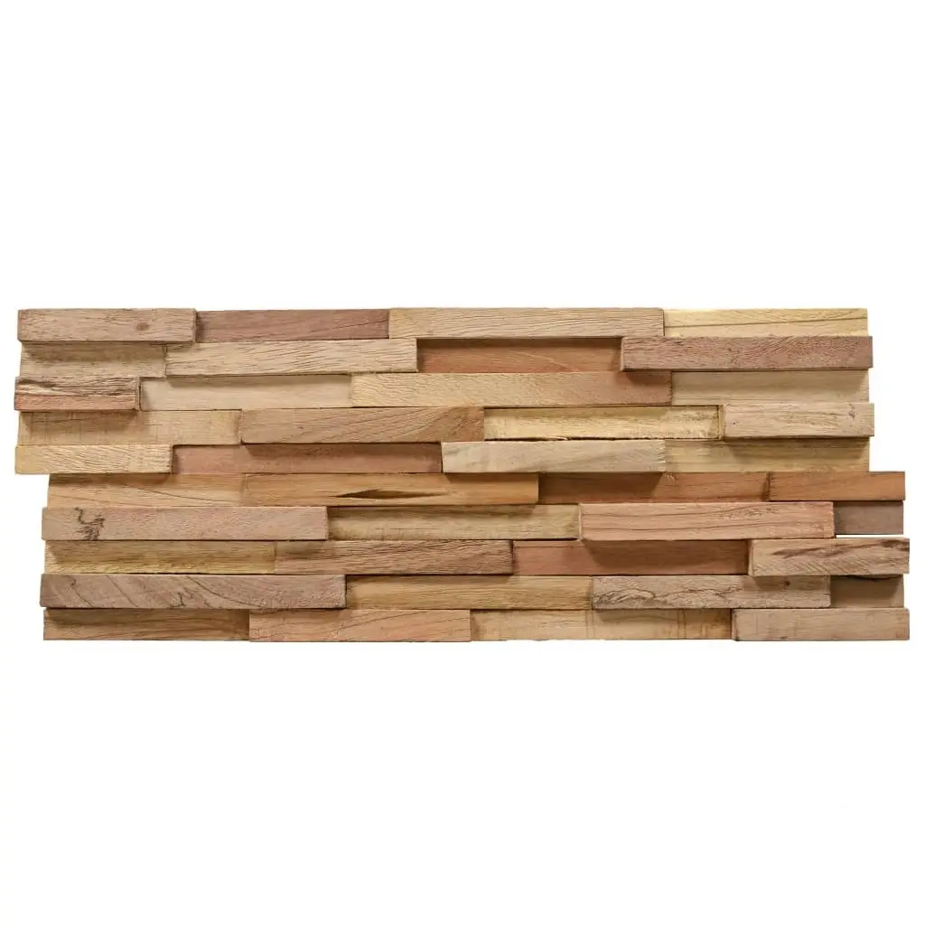 3D Wall Cladding Panels 10 pcs 1.08 mÂ² Solid Teak Wood 326178