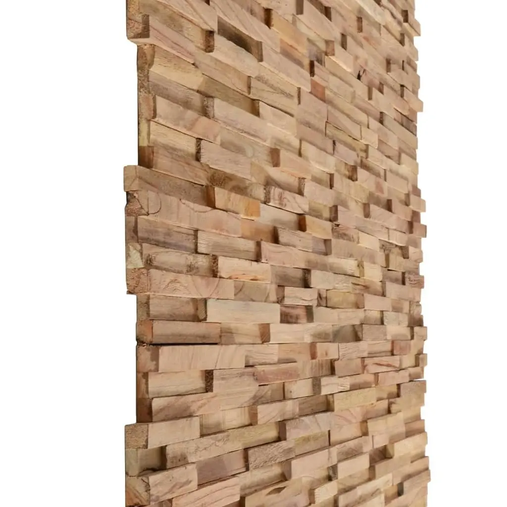 3D Wall Cladding Panels 10 pcs 1.08 mÂ² Solid Teak Wood 326178