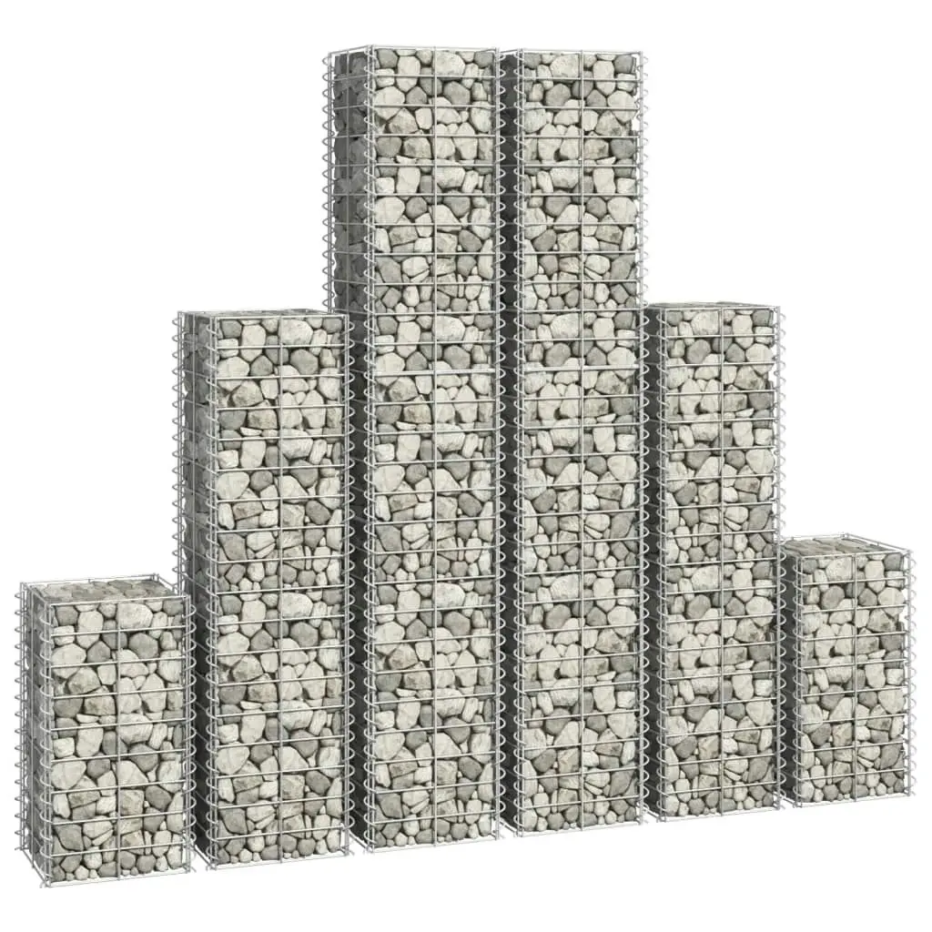 6 Piece Gabion Set Galvanised Wire 141049