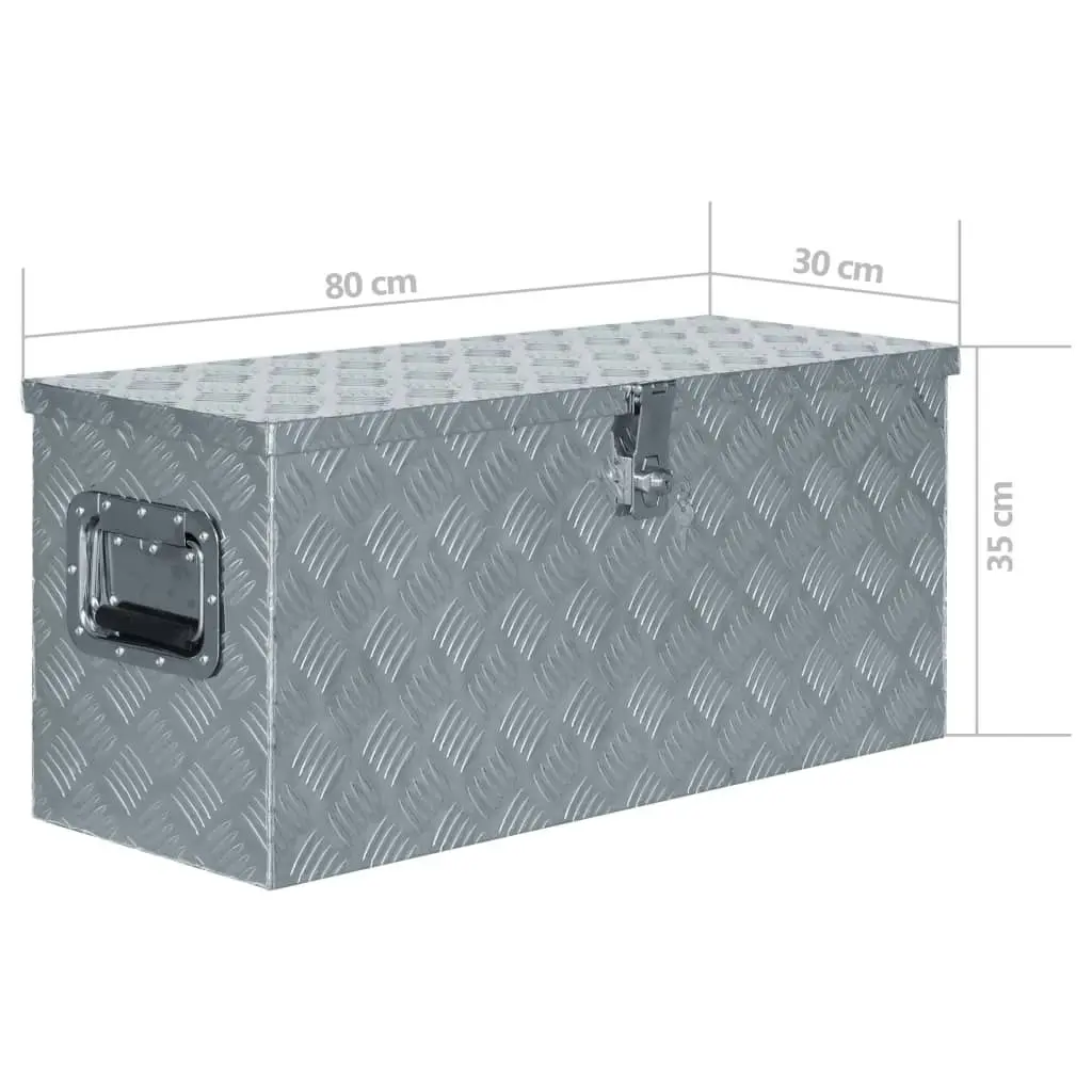 Aluminium Box 80x30x35 cm Silver 142939