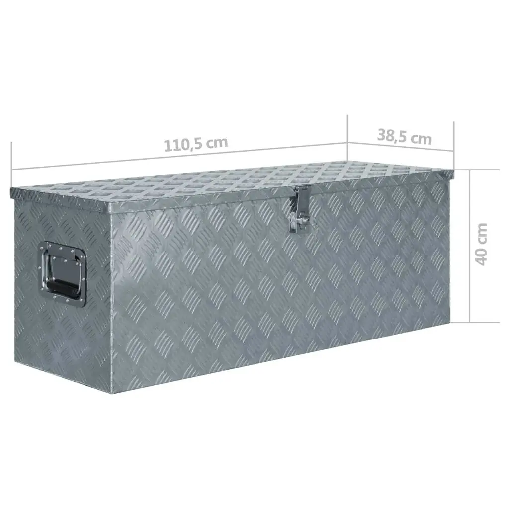 Aluminium Box 110.5x38.5x40 cm Silver 142941