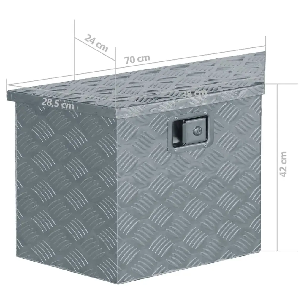 Aluminium Box 70x24x42 cm Trapezoid Silver 142942