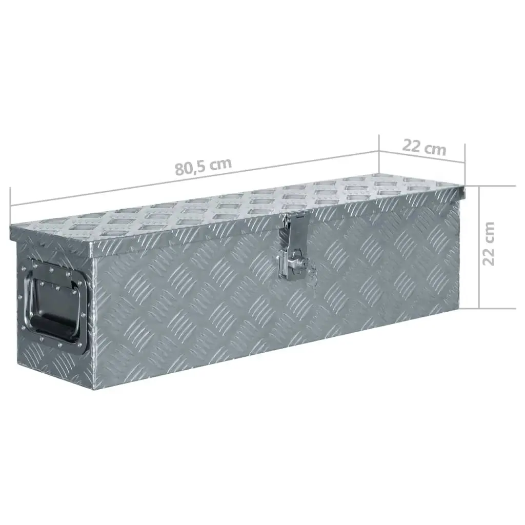 Aluminium Box 80.5x22x22 cm Silver 142937