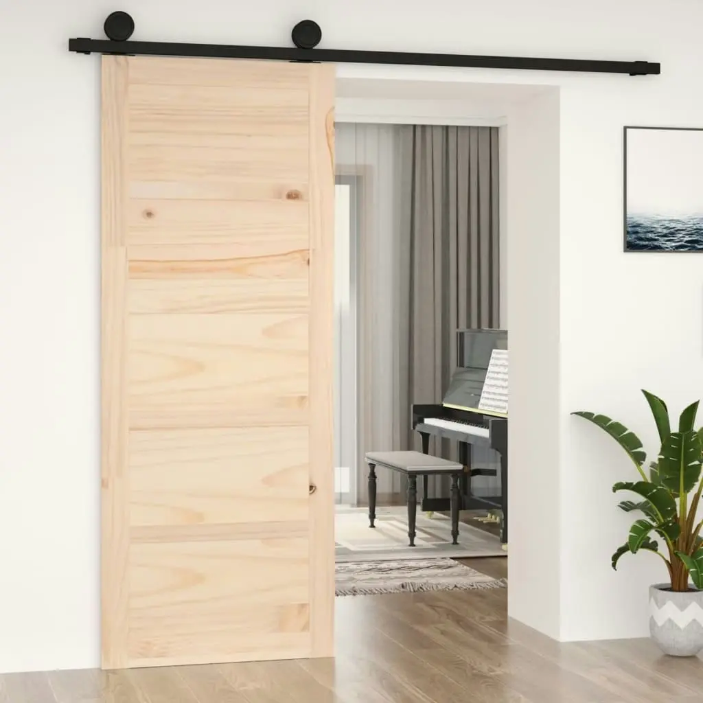 Barn Door 80x1.8x204.5 cm Solid Wood Pine 824613