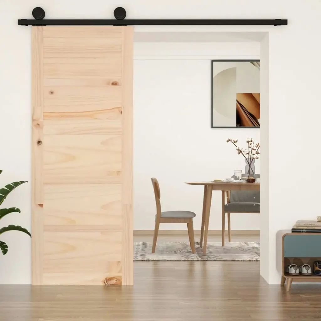 Barn Door 80x1.8x204.5 cm Solid Wood Pine 824613