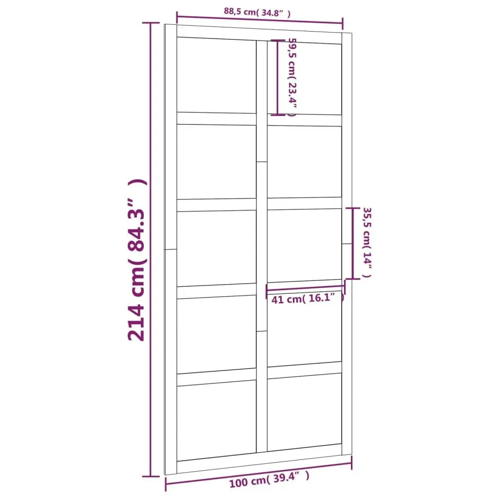 Barn Door 100x1.8x214 cm Solid Wood Pine 824638