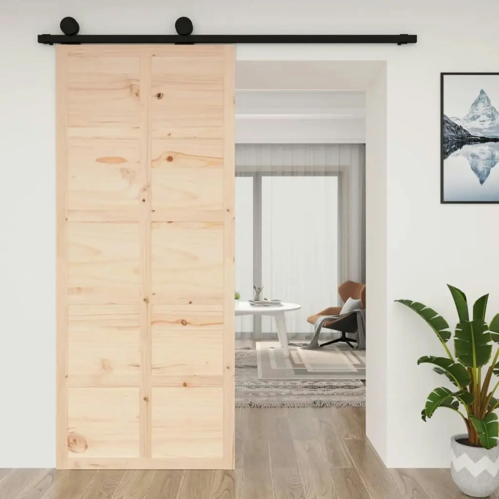 Barn Door 90x1.8x214 cm Solid Wood Pine 824633