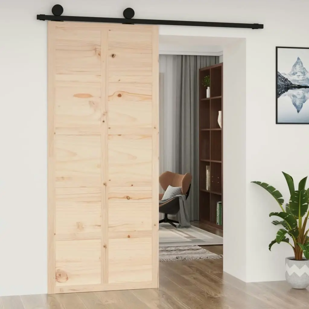 Barn Door 90x1.8x214 cm Solid Wood Pine 824633