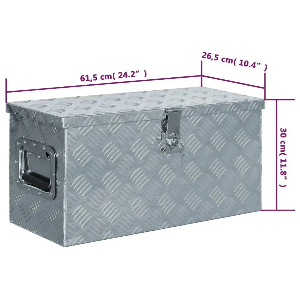 Aluminium Box 61.5x26.5x30 cm Silver 142936