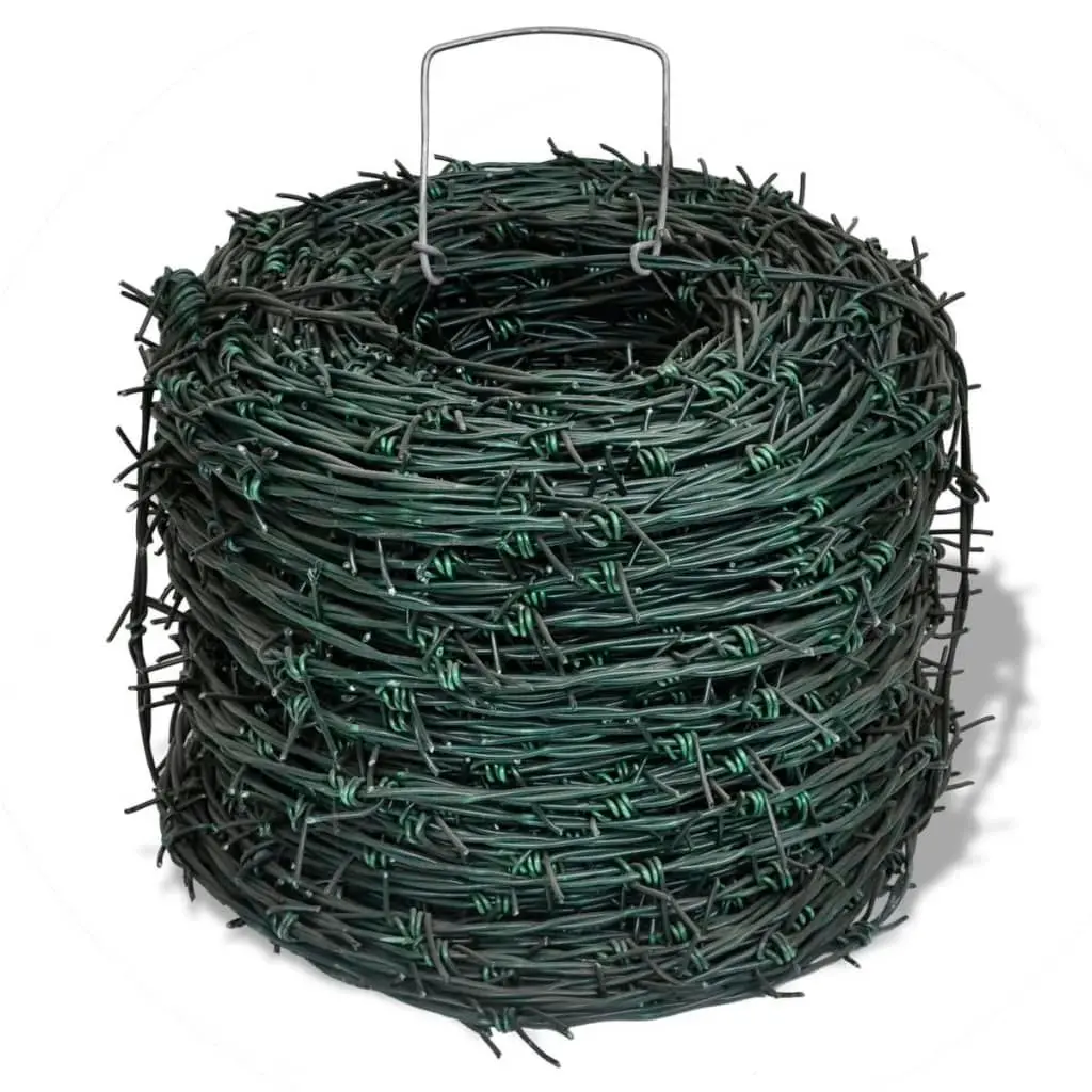 Barbed Wire Entanglement Wire Green Wire Roll 100 m 141077