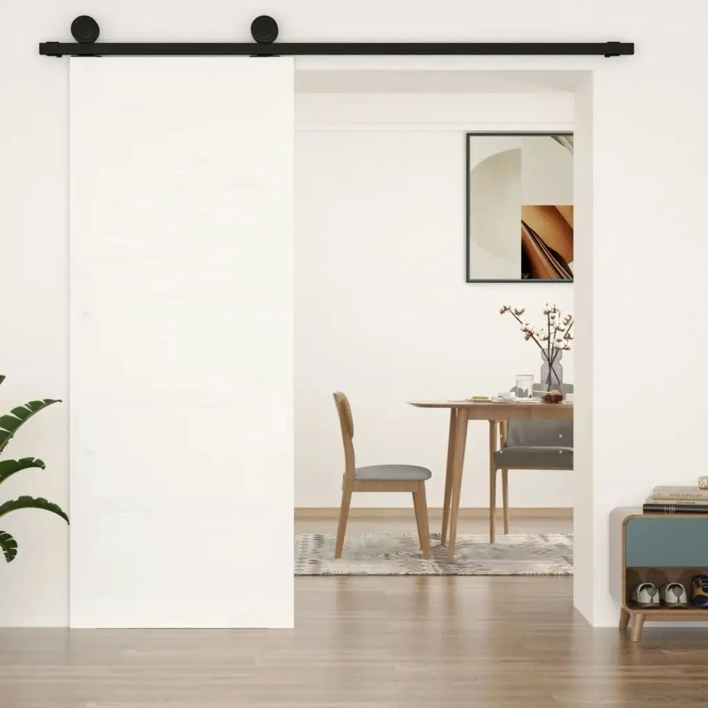 Barn Door White 80x1.8x204.5 cm Solid Wood Pine 824614