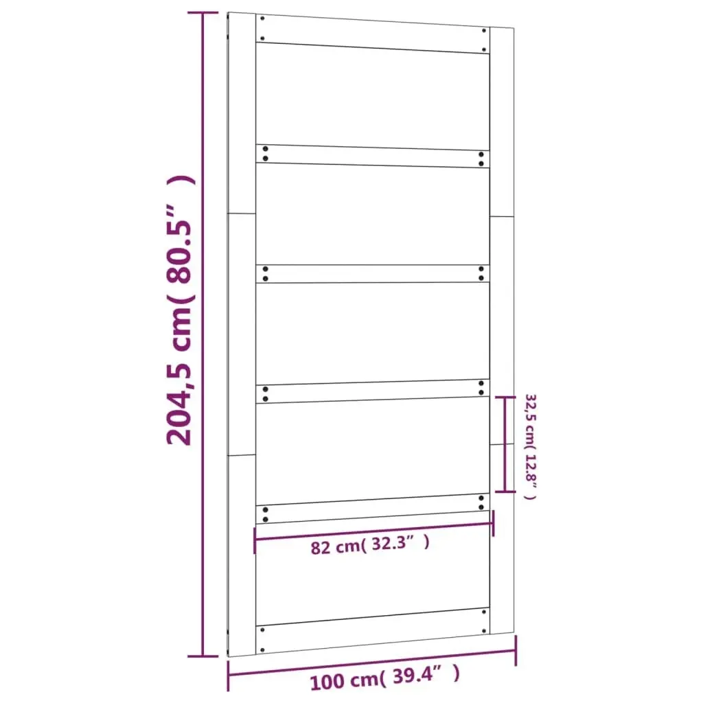 Barn Door White 100x1.8x204.5 cm Solid Wood Pine 824624