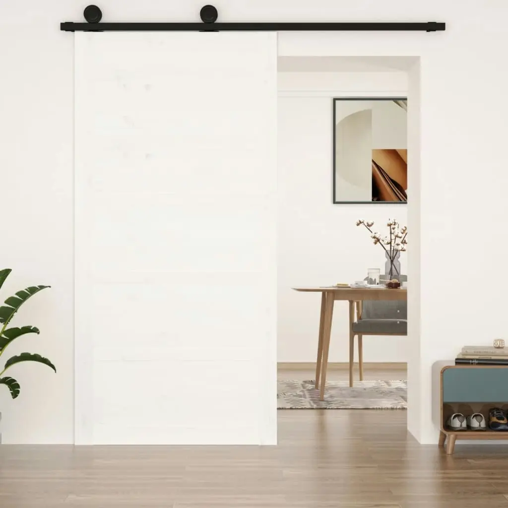 Barn Door White 100x1.8x204.5 cm Solid Wood Pine 824624