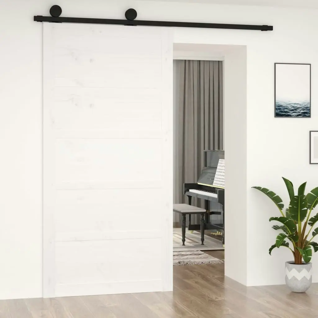 Barn Door White 100x1.8x204.5 cm Solid Wood Pine 824624