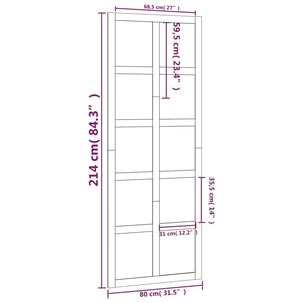 Barn Door 80x1.8x214 cm Solid Wood Pine 824628