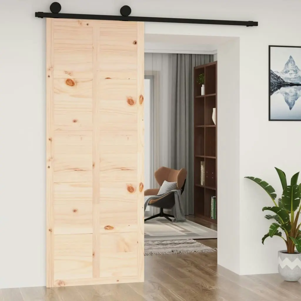 Barn Door 80x1.8x214 cm Solid Wood Pine 824628