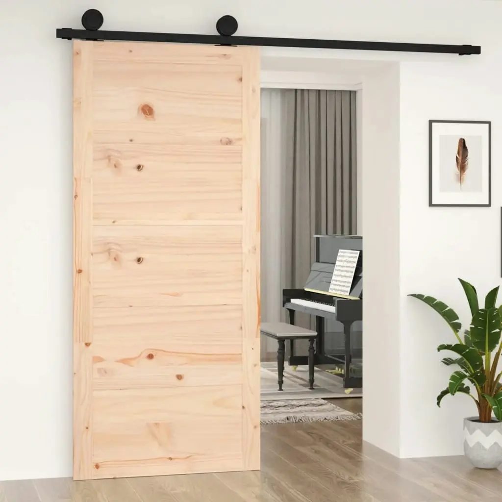 Barn Door 90x1.8x204.5 cm Solid Wood Pine 824618