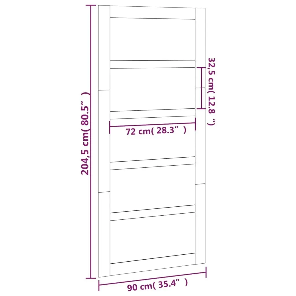 Barn Door 90x1.8x204.5 cm Solid Wood Pine 824618