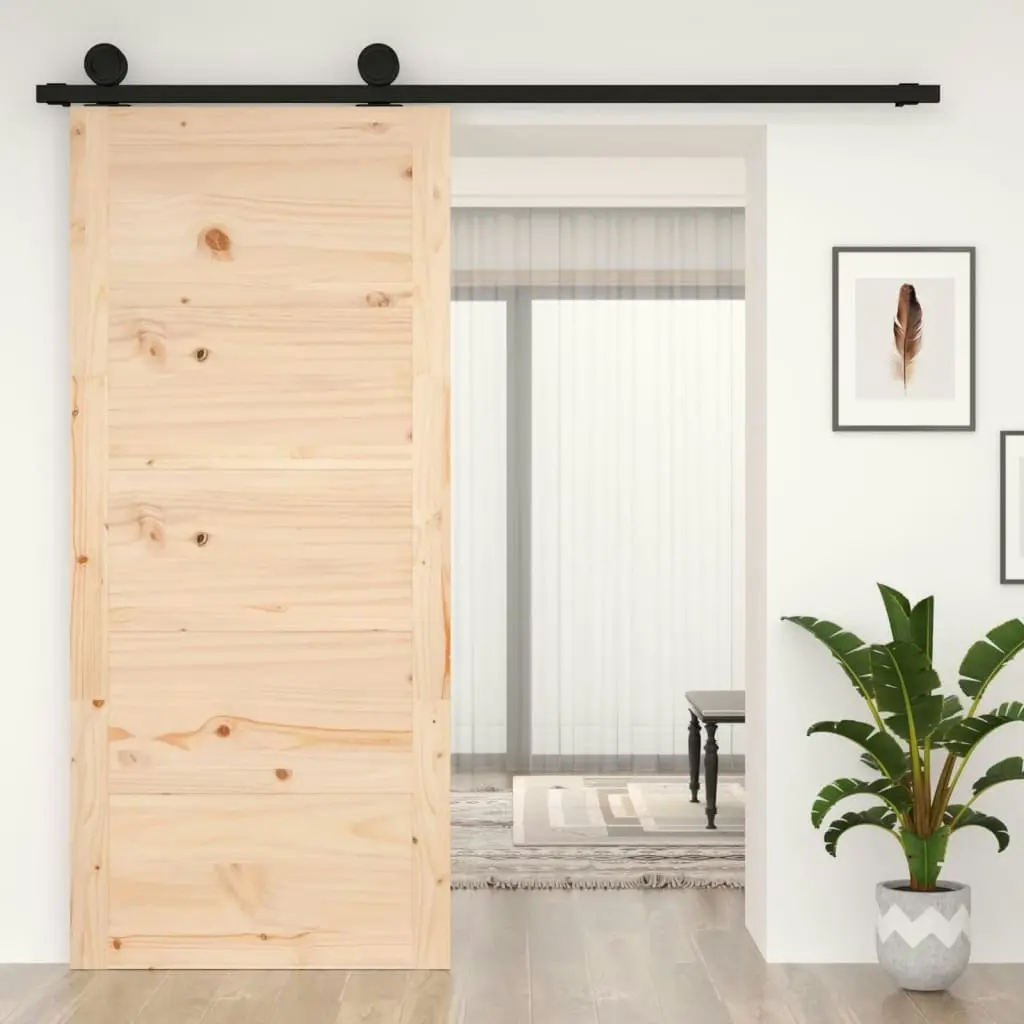 Barn Door 90x1.8x204.5 cm Solid Wood Pine 824618