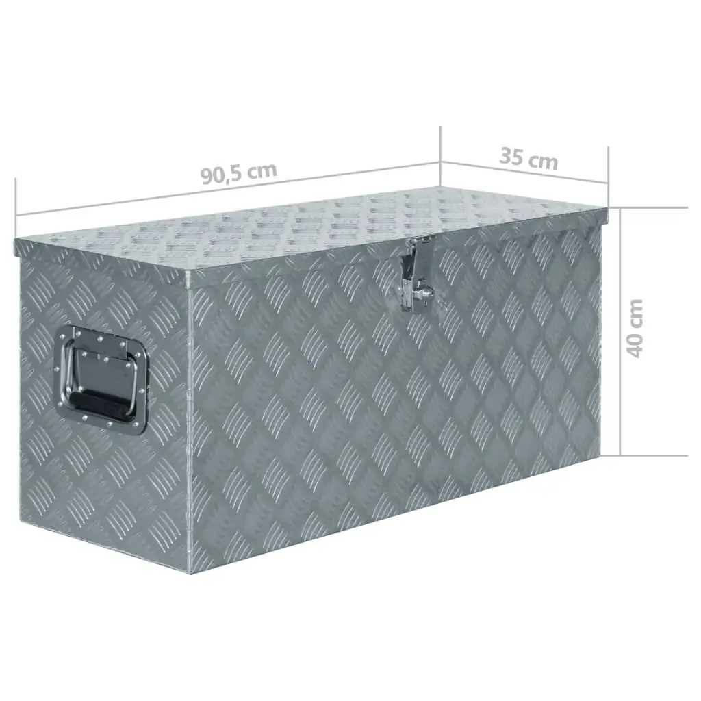 Aluminium Box 90.5x35x40 cm Silver 142940