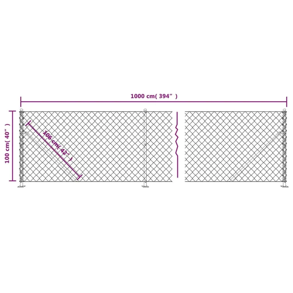 Chain Link Fence with Flange Green 1x10 m 153937