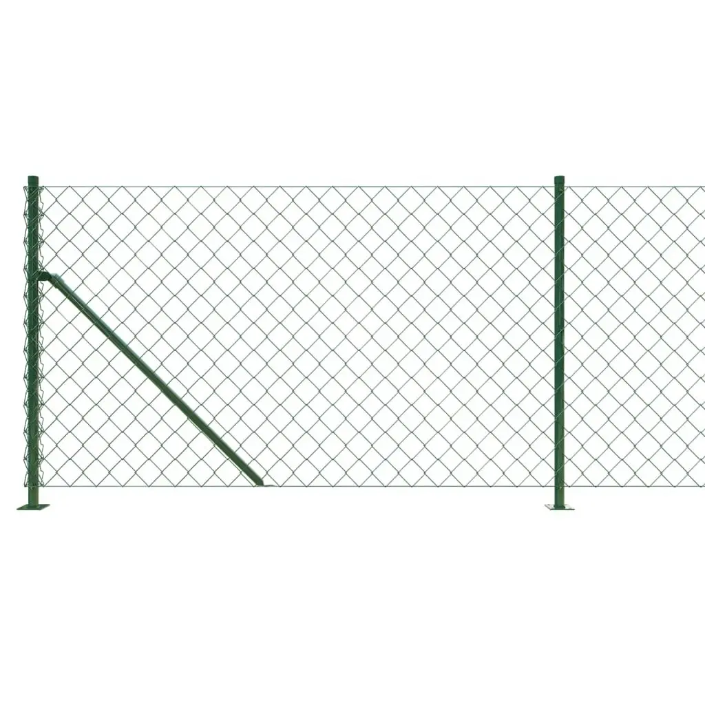 Chain Link Fence with Flange Green 0.8x10 m 153936