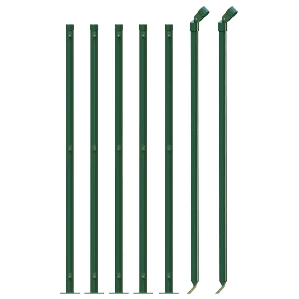 Chain Link Fence with Flange Green 0.8x10 m 153936