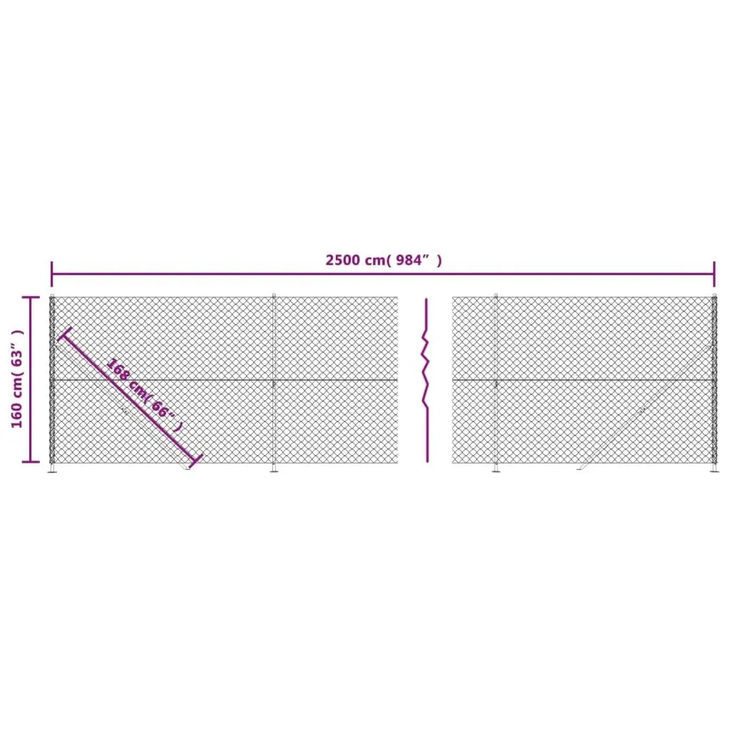 Chain Link Fence with Flange Green 1.6x25 m 153948