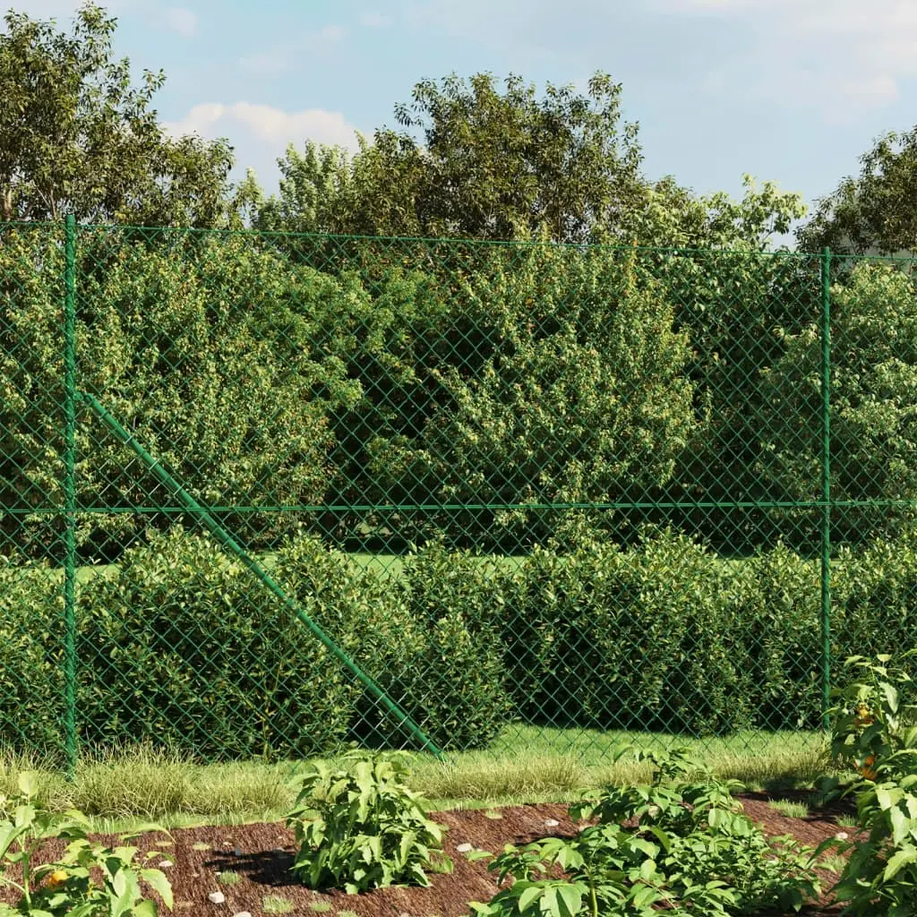 Chain Link Fence with Flange Green 1.6x25 m 153948