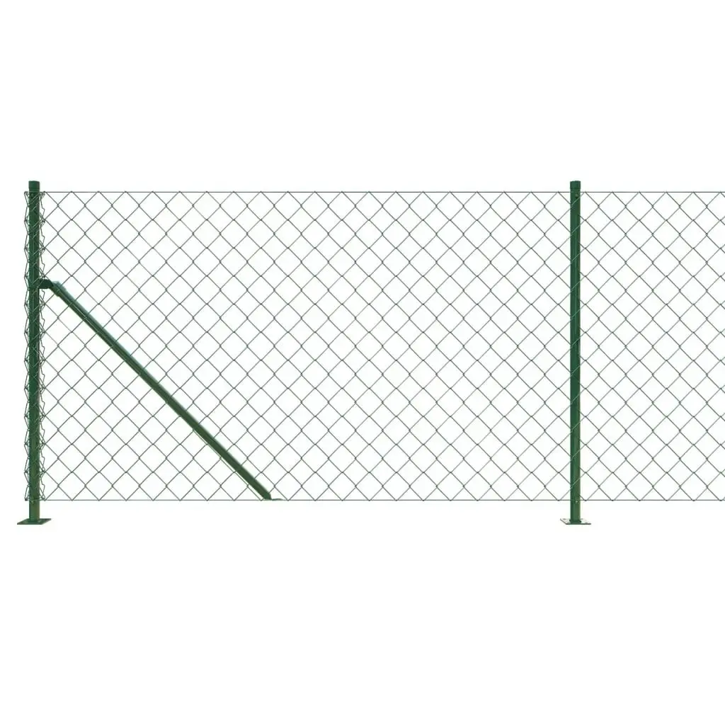 Chain Link Fence with Flange Green 0.8x25 m 153944