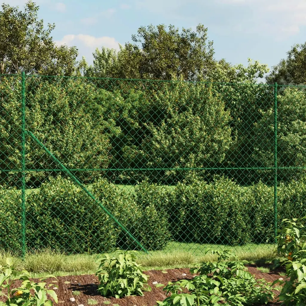 Chain Link Fence with Flange Green 1.8x25 m 153949