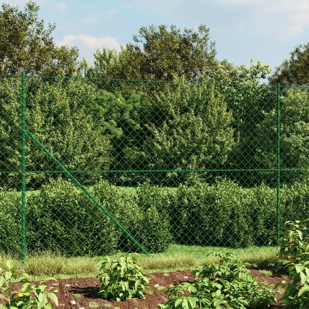 Chain Link Fence with Spike Anchors Green 1.6x25 m 153932