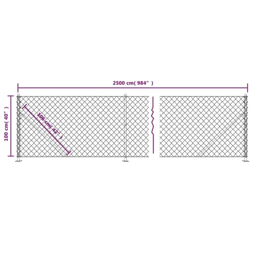 Chain Link Fence with Flange Green 1x25 m 153945