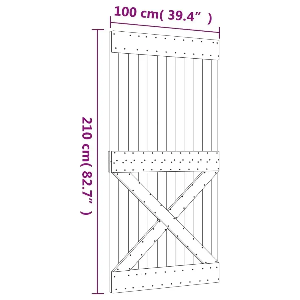 Door NARVIK 100x210 cm Solid Wood Pine 154447