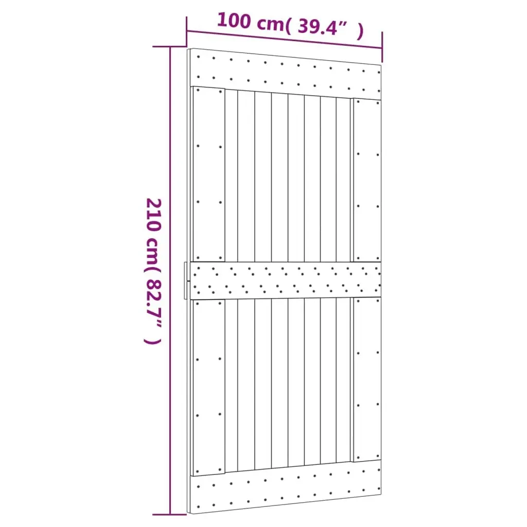 Door NARVIK 100x210 cm Solid Wood Pine 154441