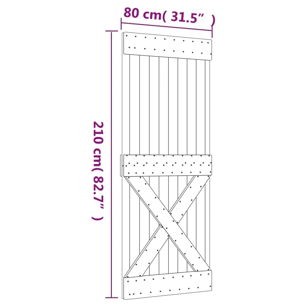 Door NARVIK 80x210 cm Solid Wood Pine 154443