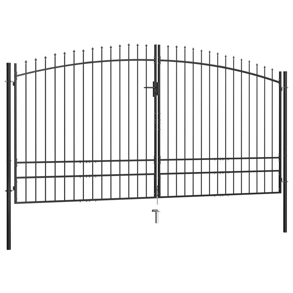 Double Door Fence Gate with Spear Top 400x248 cm 145742