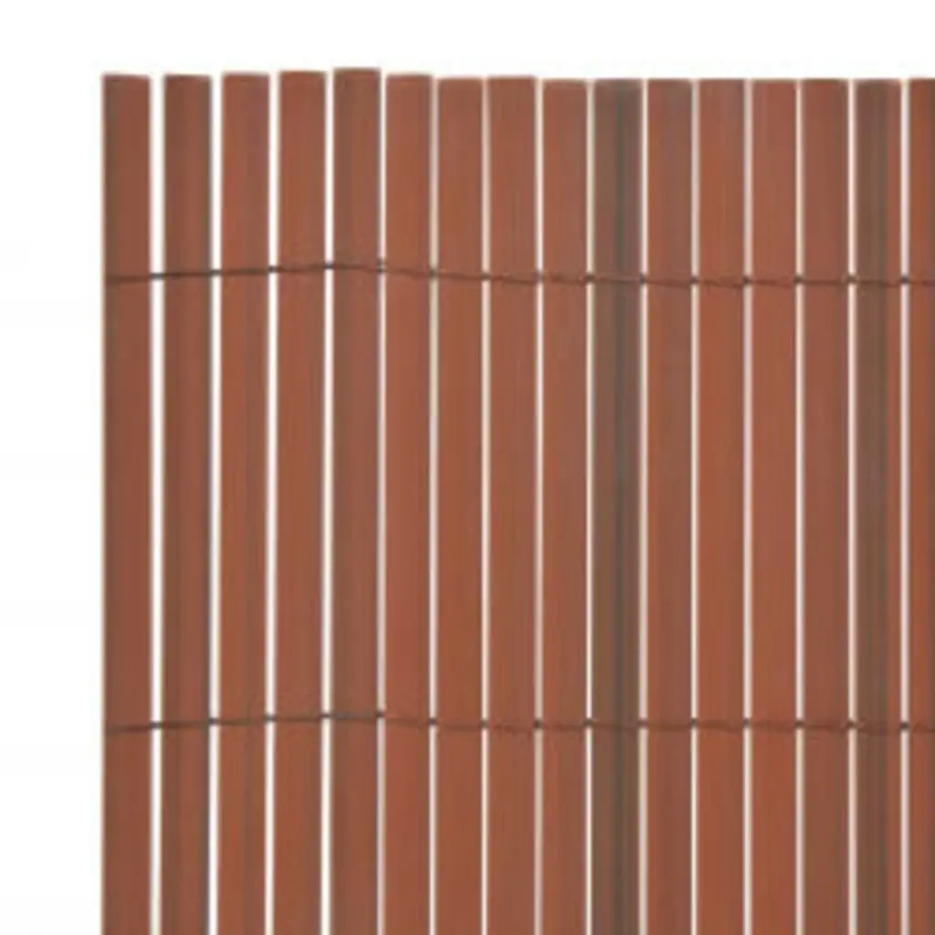 Double-Sided Garden Fence 90x400 cm Brown 317149