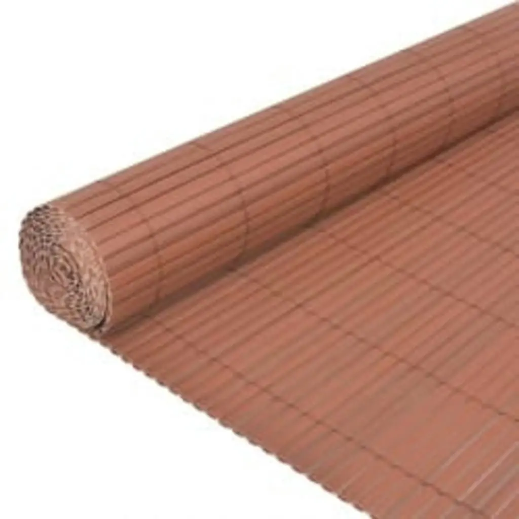 Double-Sided Garden Fence 90x400 cm Brown 317149