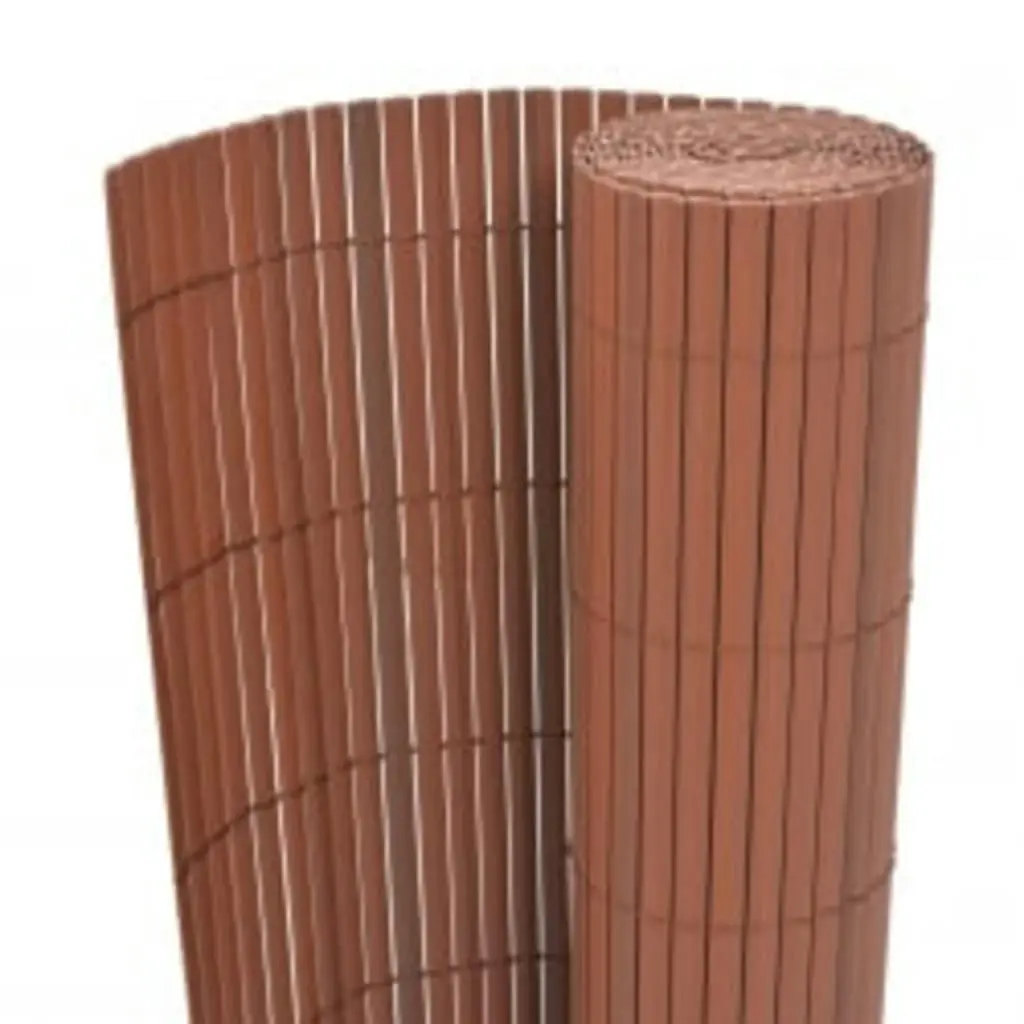 Double-Sided Garden Fence 90x400 cm Brown 317149